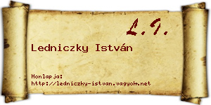 Ledniczky István névjegykártya