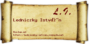 Ledniczky István névjegykártya